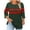 Army Green-A, variant on 3/4 Length Sleeve Womens Tops Round Neck Color Block Pleated Tunic Basic Shirts Casual Loose Plus Size Print Blouses (XL, Red-A)