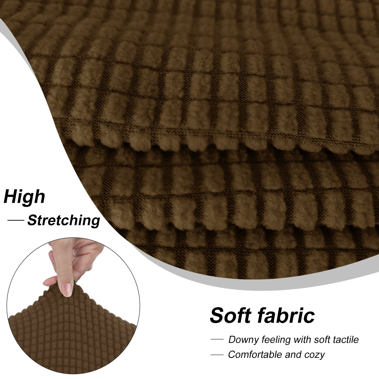 Luxshare Home Stretch Couch Cover for 3 Cushion Furniture Protector Sofa Covers Washable Pet Non Slip cover with Elastic Bottom(Sofa/Brown)