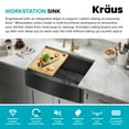 thumbnail image 5 of Kraus Kore 27 Farmhouse Apron Front Workstation 16 Gauge Stainless Steel Single Bowl Kitchen Sink in PVD Gunmetal Finish with Accessories, 5 of 19