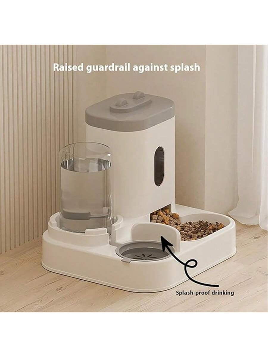 Dog Bowl Cat Food Bowl 2 In 1 Pet Automatic Feeder And Waterer Food Container Supplies, Extra-Large Capacity 2500 Ml,Suitable For Puppies And Kittens