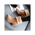 thumbnail image 5 of Gomelly Women's Winter Snow Boots Suede Chunky Block Heels Warm Fuax Mid-Calf Ankle Booties, 5 of 7
