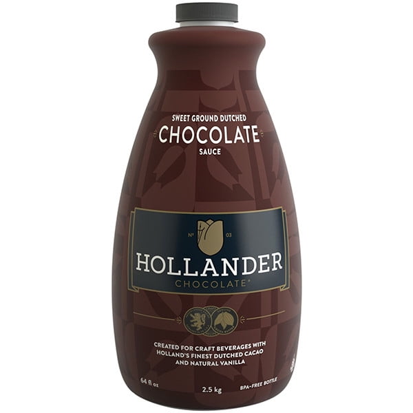 Hollander Sweet Ground Dutched Chocolate Sauce 64 oz Plastic Bottles