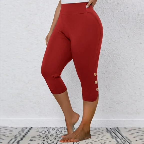 Aloohaidyvio Plus Size Capri Leggings for Women High Waisted Capri Leggings for Women Tummy Control Yoga Pants Women