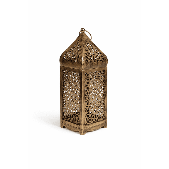 Metal Bronze Moroccan Lantern Candle Holder, 10β Decorative Iron Lantern for Home DΓ©cor, Parties & Holidays