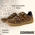 thumbnail image 4 of Cushionaire Bastion Vegan Hair Calf Leopard Print Casual Hook and Loop Closure Womens Sneakers – Lightweight Comfort with Non-Slip Rubber Sole, 4 of 10