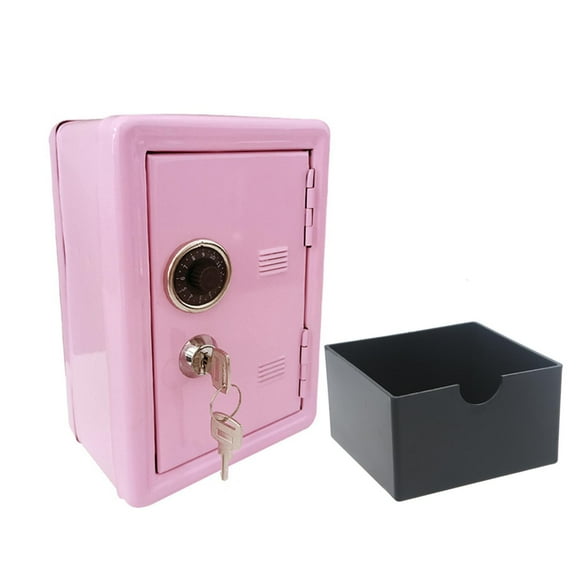 YIEMEEN for Creative Mini Metal Coin Bank Locker with Keys Kids Money Saving Jar Children Deposit Security Safe Box for Case Orn
