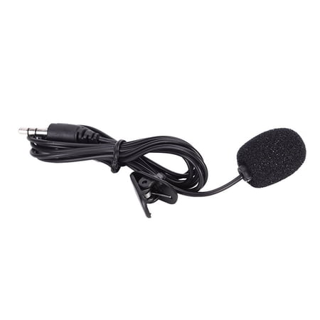 fashion mini 3.5mm hands-free mic microphone clip on lavalier lapel for pc laptop black