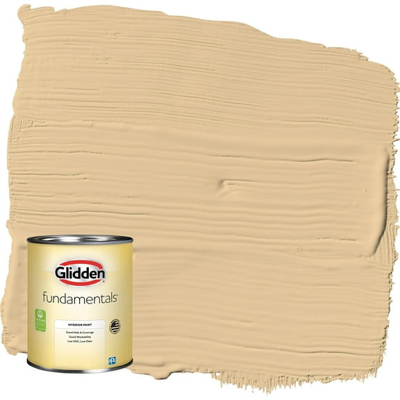 Glidden Fundamentals Faint Fawn / Yellow Flat Interior Paint, 1 Quart
