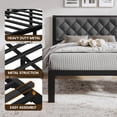 thumbnail image 6 of Bolvdo Bed Frame with Linen Upholstered Headboard, Twin, Metal Support, No Box Spring Needed, Noise Free, Under Bed Storage, Easy Assembly, Grey, 6 of 7