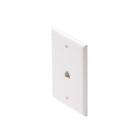 Steren High-Impact 4C Telephone Wall Plate with Gold-Plated Contacts - UL Listed
