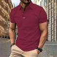 thumbnail image 2 of RMGVDSD Mens Polo Shirts Trendy Solid Color Casual Loose Button Collared Ribbed Short Sleeve Polo Shirt Men Sports Versatile Tops Fashion Business Tops, 2 of 6