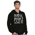 thumbnail image 5 of Normal People Scare Me Tales Horror Zip Up Hoodie Men's Women's Brisco Brands S, 5 of 6