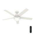 thumbnail image 4 of Hunter - Aerodyne Indoor Ceiling Fan With Light, Remote, 52-inch, Fresh White, Casual-style, 4-speed WhisperWind Motor, WiFi Smarthome, 51336, for Living Rooms, Bedrooms, 4 of 19