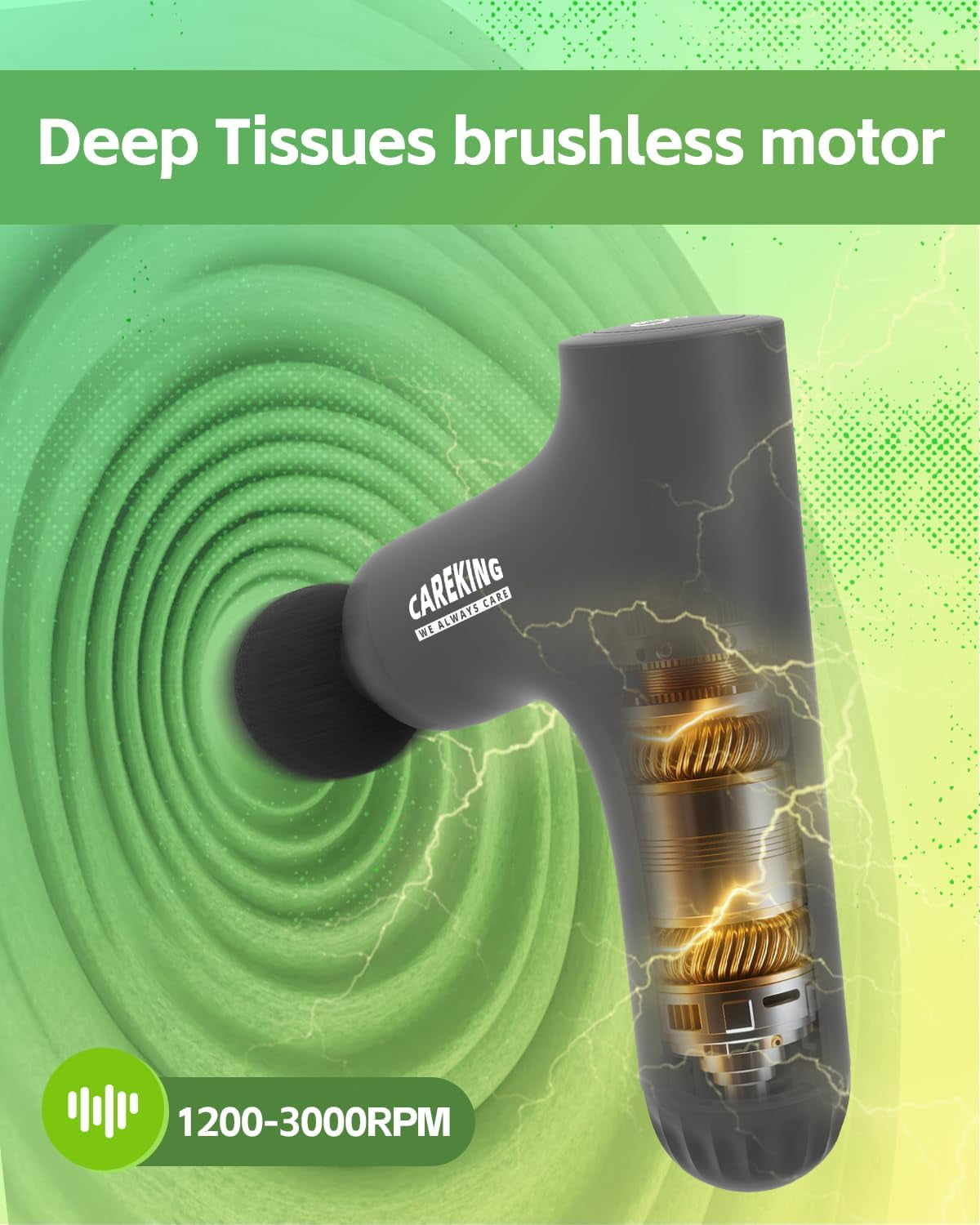 Convertible 3-in-1 Massage Gun Deep Tissue with Extended Handle for Back Pain Relief