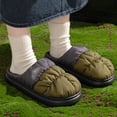 thumbnail image 2 of Slippers for Women,Winter Indoor Outdoor Lined Slippers With Thick Sole For Warmth And Comfort,Womens Slippers,Army Green,44, 2 of 9
