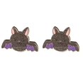 thumbnail image 1 of Pendientes de botón con forma de sombrero de bruja de Halloween estilo punk, pendientes de madera con forma de ataúd y calabaza fantasma ---- 7 --- Código de producto 60401 7, 1 of 5