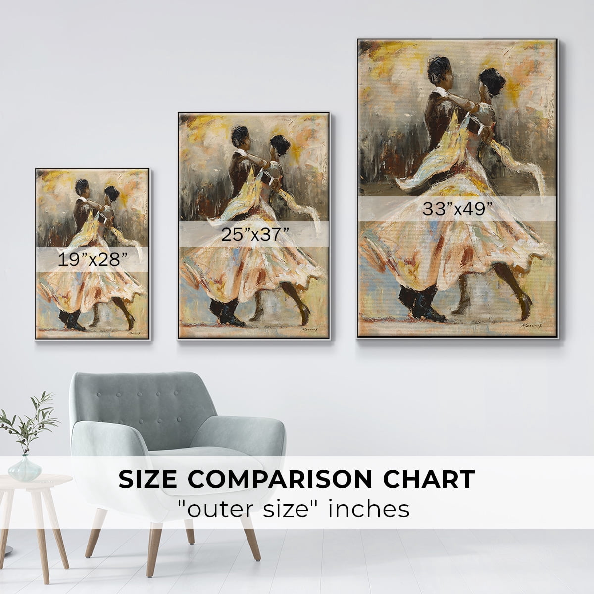 Night Out Framed Premium Gallery Wrapped Canvas - Ready to Hang - 17 x 25 - White Floating Frame