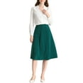 thumbnail image 2 of Allegra K Women's High Waist Knit A-Line Pleated Fared Skirt, 2 of 6