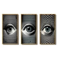 thumbnail image 2 of Designart "Monochrome Vision of the Eye I" Modern Geometric Framed Wall Art Set Of 3 - Black Abstract Geometric Frame Gallery Set For Office Decor, 2 of 6