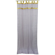 Mogul Curtains Sheer Panels Purple Stripes Gold Tabs Window Treatment 48"x96"