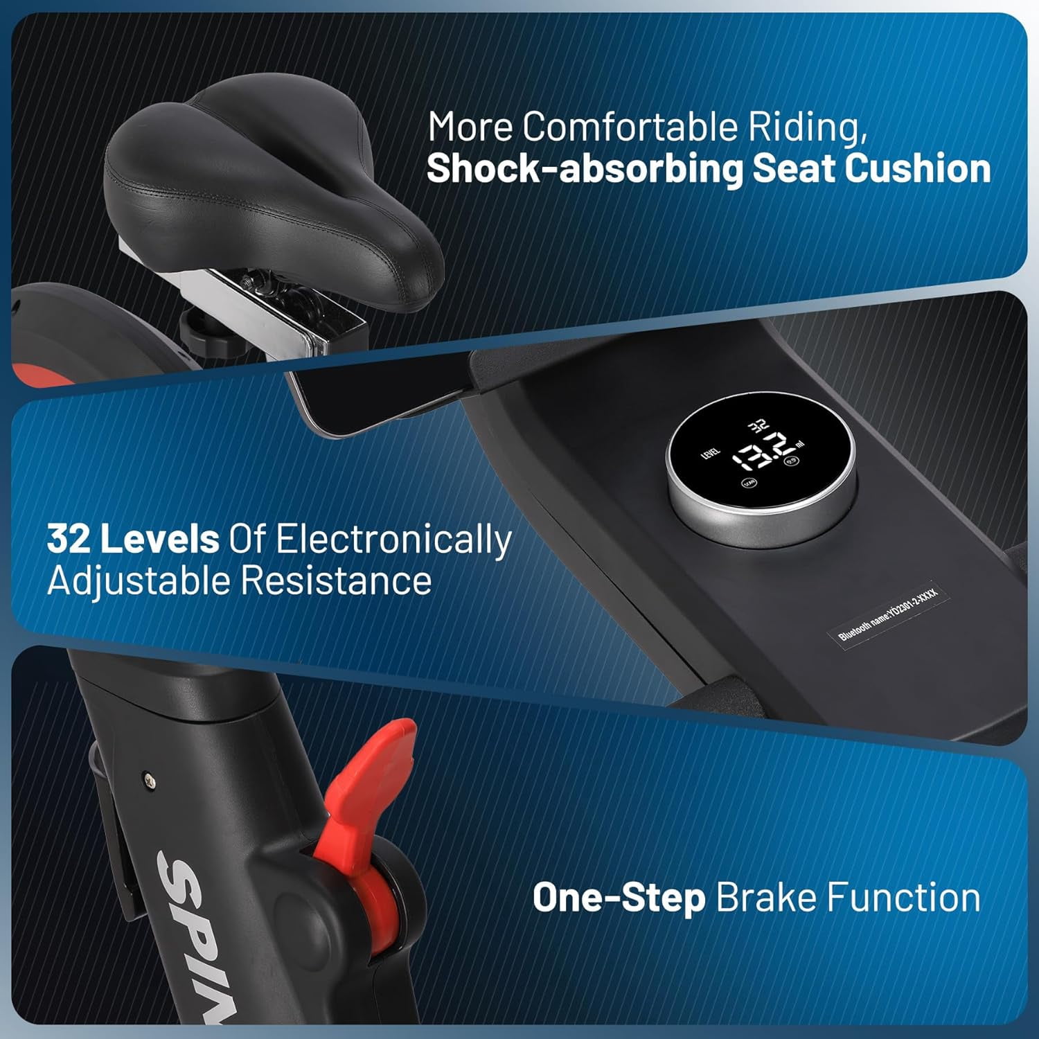 Magnetic Cycling Exercise Bike, Smart Connect Workout Bike with Magnetic Resistance, Stationary Bikes with Speed Monitor & Adjustable Seat, Indoor Exercise BikeBlue toothConnectivity