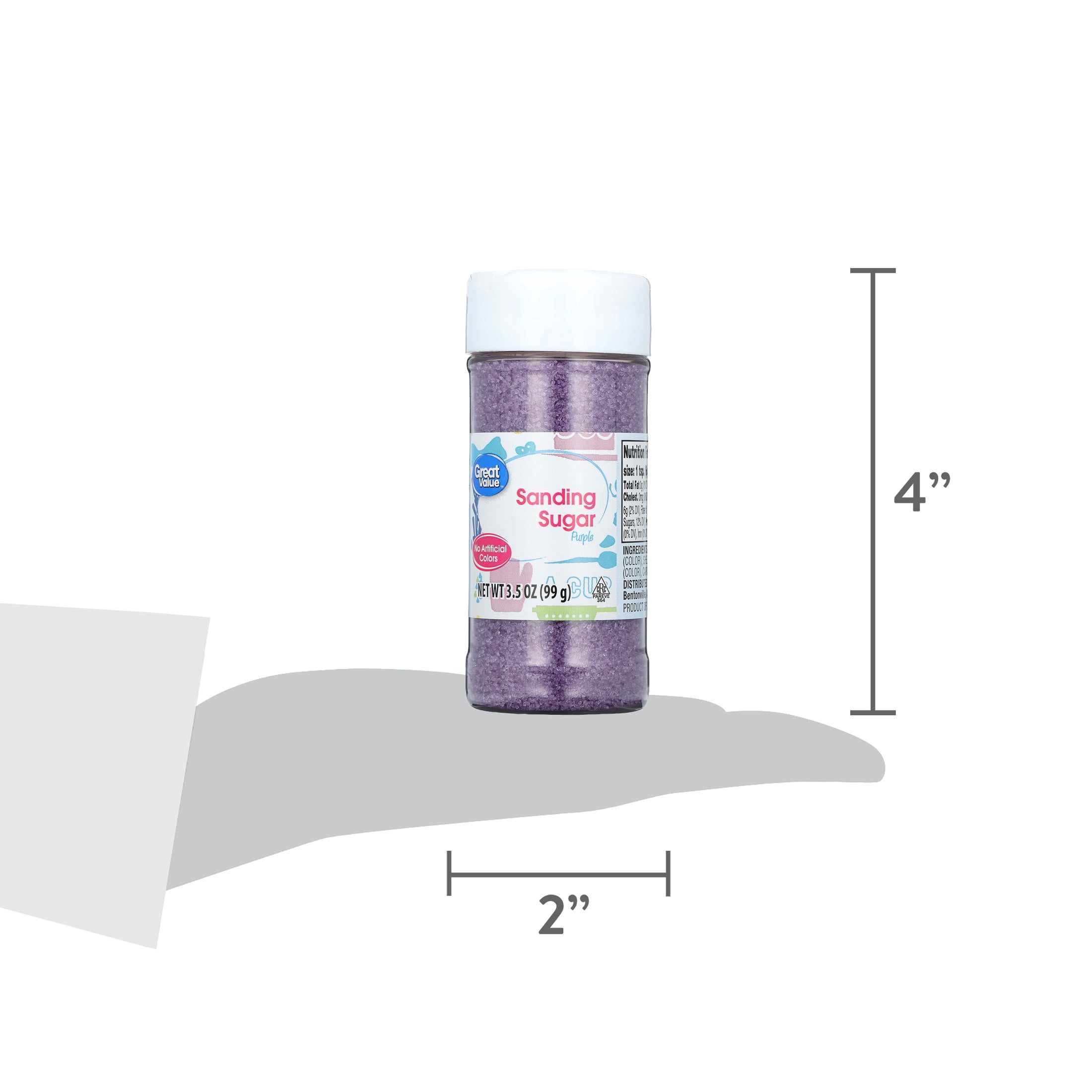 Great Value Sanding Sugar, Purple, 3.5 oz