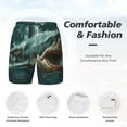 thumbnail image 5 of Lsque Mens Swim Trunks Abstract Geometric Shark Pattern - Bathing Suit Compression Liner - Beach Swim Shorts Swimwear - (S-3XL) - Stretch Quick Dry -X-Large, 5 of 9