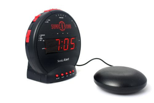 Sonic Alert Sonic Boom Loud Audio Alarm Clock Large LED w/ vibrator shaking bed 