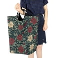 thumbnail image 4 of Yayeee Freestanding Laundry Hamper with Handle Collapsible Large Storage Basket for Clothes, Christmas Holly Leaves, 4 of 7