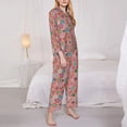 thumbnail image 3 of Pofeuu Color Flowers Print Womens Pajamas Set Long Sleeve Sleepwear Button Down Nightwear Soft Pj Lounge Sets Button Down Pajamas Women-Small, 3 of 7