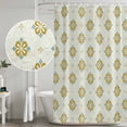 thumbnail image 4 of Shower Curtain Bathroom Set Vintage Abstract Flower Waterproof Fabric Shower Curtains with Grommets&Hooks, Geometric Yellow Blue Floral Privacy Bath Curtain for Bathtub 36x72in, 4 of 9