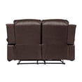thumbnail image 5 of Lexicon Cranley Traditional Faux Leather Double Reclining Loveseat in Brown, 5 of 8