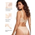 thumbnail image 3 of YANDW Minimizer Sheer Mesh Bras for Women Underwire Plunge Lifting Plus Size Bra, Beige 42D, 3 of 7