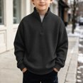 thumbnail image 4 of Gerichy Boys Sweatshirts Quarter Zip Mock Neck Knit Casual Long Sleeve Winter Fall Tops School Clothes 3T-14T, 4 of 4