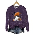 thumbnail image 2 of Ailaofu Women's Halloween Printed Round Neck Casual Sports Long Sleeve Sweatshirt Top Sweatshirt Loose Soft Long Sleeve Pullover Tops, 2 of 6