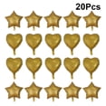 thumbnail image 3 of KAKOWELY 20 globos metálicos de aluminio con forma de corazón y estrella para decoración de cumpleaños, bodas y fiestas (dorados, 10 en forma de corazón + 10 en forma de estrella), 3 of 4
