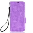 thumbnail image 2 of Dteck For Samsung Galaxy A53 5G Wallet Case,Luxury Embossed Triangle Design PU Leather Anti-scratch Magnetic Closure Flip Card Slots Stand with Wrist Strap Shockproof Cover.Purple, 2 of 7
