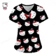 thumbnail image 1 of Camiseta con cuello en V para trabajadores del cuidado de Hello Kitty, ropa de trabajo de clínica, Tops de manga corta, uniforme de enfermera estampado, 1 of 7