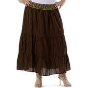 Women's Plus Paisley Waist Peasant Skirt