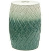 Oriental Furniture 18" Carved Woven Design Porcelain Garden Stool, Decorative Item, Oriental Design, Any Occasion, Any Room