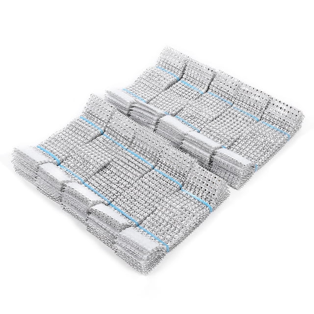 100 unidades de 8 filas de anillos para servilletas de silla con marco de malla de diamante para bodas y Navidad de plata