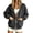 Dark Gray, variant on Women Oversized Sweatshirt Cardigan, Button Down Open Front Coat with Patch Pockets, Cozy Casual Jacket for Early Fall, Office Travel Wear