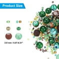 thumbnail image 2 of Uxcell Assorted Glass Resin Beads, Cracked Gravel Round Beads Small European Spacer Bead, Brown/Green, 2 of 7