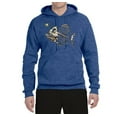thumbnail image 2 of Wild Bobby, Funny Fishbone Skeleton Angler Fish, Animal Lover, Unisex Graphic Hoodie Sweatshirt, Vintage Heather Blue, X-Large, 2 of 3