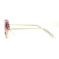thumbnail image 3 of Mens Color Mirror Officer Rectangular Metal Rim Aviator Sunglasses Pink, 3 of 4