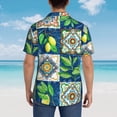 thumbnail image 6 of Balery Lemon and Leaves Print Men's Hawaiian Shirts Short Sleeve Beach Shirt Relaxed Fit Vacation Button Down Shirts-Medium, 6 of 9