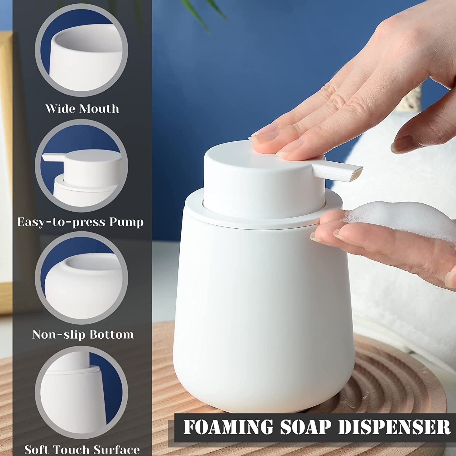 Ceramic Foaming Soap Pump White - Threshold™