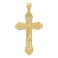 thumbnail image 4 of FB Jewels 14K White and Yellow Two Tone Gold Crucifix with Scrolled Tips and White Jesus Pendant, 4 of 4