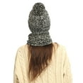 thumbnail image 5 of Dyfzdhu Women&Men Winter Warm Cute Wool Hat Scarf Gloves Slouchy Three Pieces Winter Snow Knit Cap Screen Mittens Scarves Sets Black, 5 of 7
