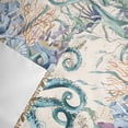 thumbnail image 6 of Valance for Windows,Nautical Sea Turtles Seaweed Valances Curtain Rod Pocket Valance for Kitchen Bedroom Living Room Bathroom,Retro Ocean Octopus Starfish Short Curtains Window Treatment 42x12in, 6 of 9